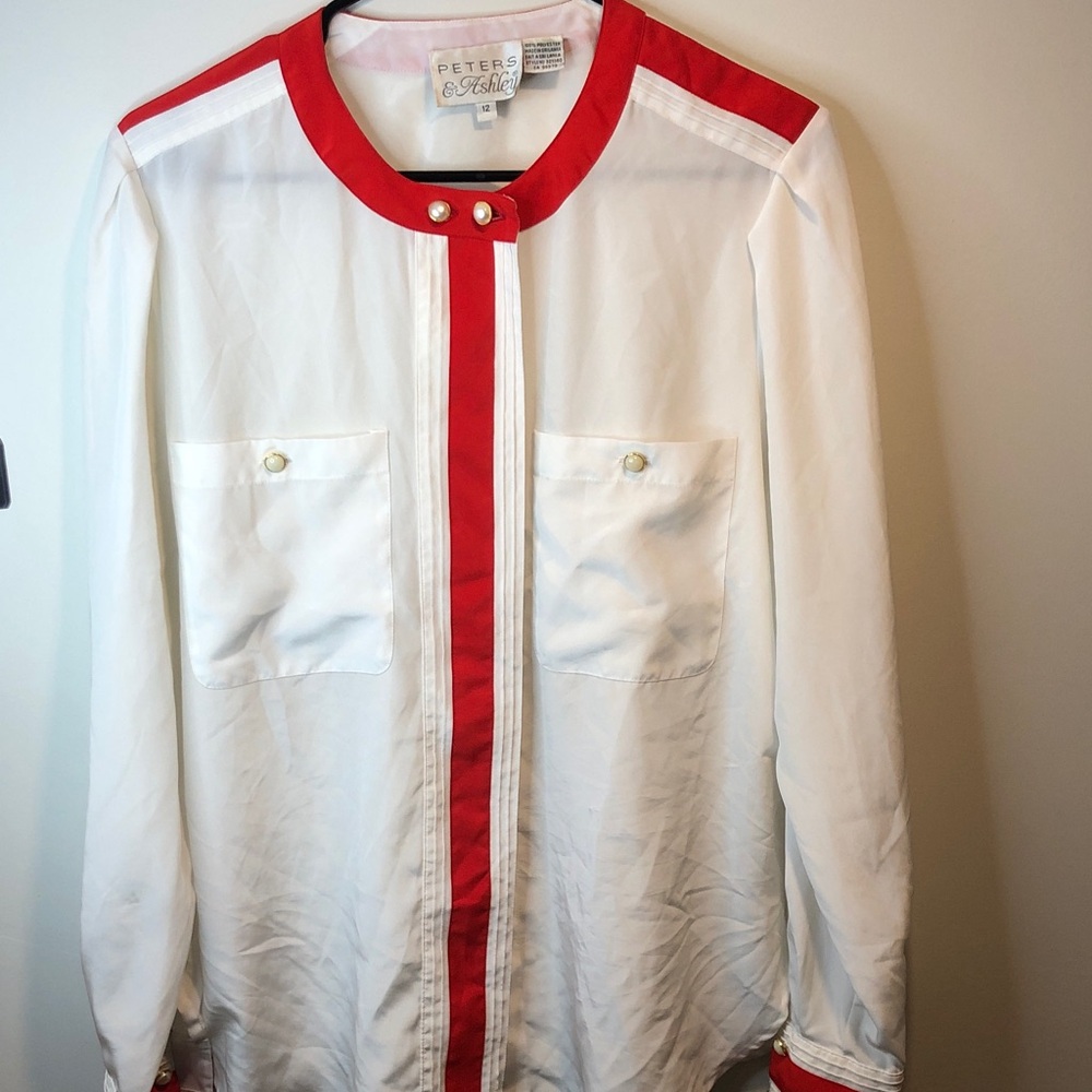 PETERS & Ashley White and Red Women's Jacket
